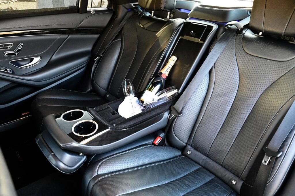 Leather car seats and console